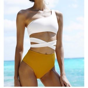 Always want you one shoulder bikini set